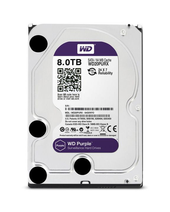 WD Purple 8TB Surveillance Hard Disk Drive - 5400 RPM