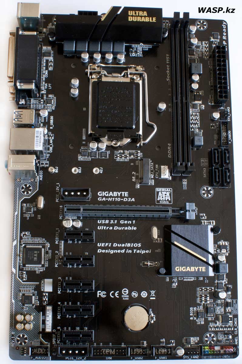 GIGABYTE GA-H110-D3A LGA SATA 6Gb/s 1 Year Warranty