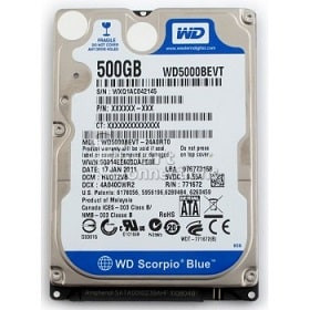 Laptop HDD WD Blue 500GB 2.5" SATA III 1 Year Warranty