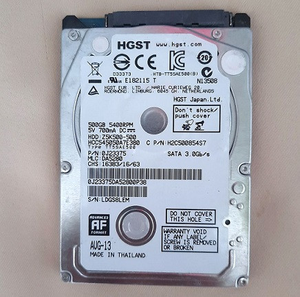 HGST HTS545050A7E362 TravelStar Z5K500 500GB 2.5" SATA II (3.0Gb/s) Laptop Hard Drive