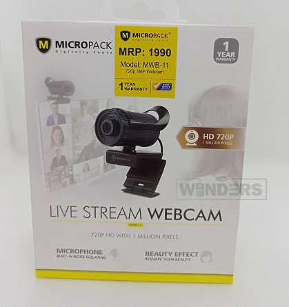 Micropack MWB-11 720P 1MP Live Stream Webcam Black