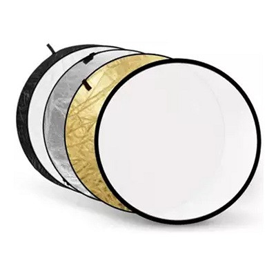 5 in 1 Collapsible 80cm 43″ Light Flash Studio Reflector Round Diffuser – Black